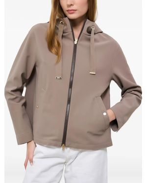 Herno Hooded Zip-Up Jacket - Brown