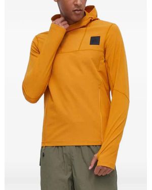 The North Face Logo-Patch Panelled Hoodie - Orange