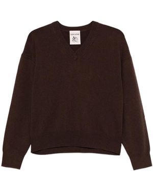 Semicouture Wool-Cashmere Sweater - Brown