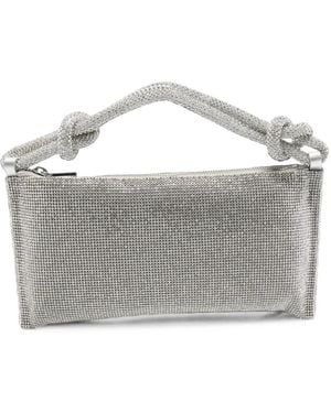 Cult Gaia Crystal-Embellished Knotted Shoulder Bag - Grey