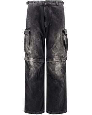 Balenciaga Distressed Cargo Jeans - Gray