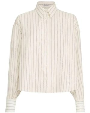 Brunello Cucinelli Silk Poplin Shirt - White