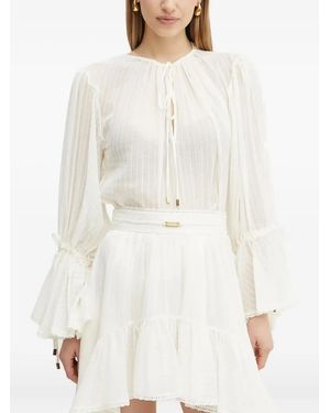 Marciano Elsa Tie Ruffled Blouse - White