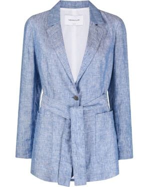 Fabiana Filippi Belted Linen Blazer - Blue