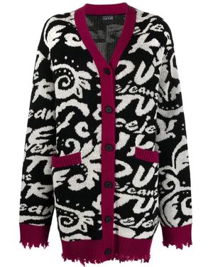 Versace Jeans Couture Distressed-Effect Cardi-Coat - Blue