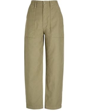Mother Fangirl Fatigue Flood Barrel-Leg Pants - Green