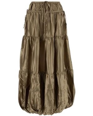 Co. Tiered Silk Maxi Skirt - Natural