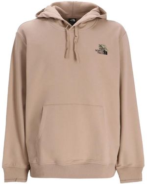 The North Face Connect Floral-Embroidered Hoodie - Natural