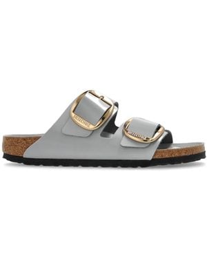 Birkenstock Arizona Big Buckle, Natural Lea Shoes - White