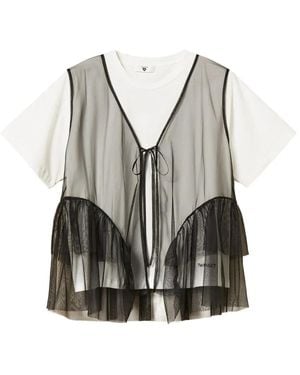 Twinset T-Shirt Et Veston En Tulle - Grey