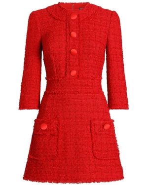 Dolce & Gabbana Robe Courte En Tweed Rachel - Red