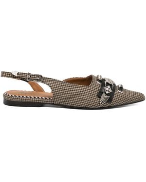 Toga Flache Pumps Mit Schnalle - Braun
