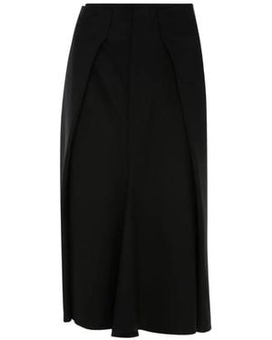Victoria Beckham Tailored Pleated Midi Skirt - Black