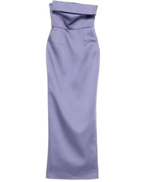 The New Arrivals Ilkyaz Ozel Sisu Strapless Midi-Jurk - Paars