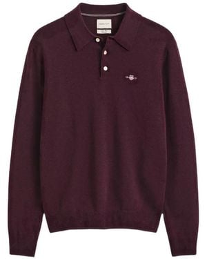 GANT Logo-Embroidered Polo Shirt - Purple