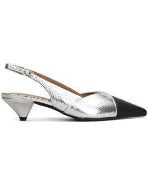 Carmens 50Mm Demi Wing Pumps - Metallic