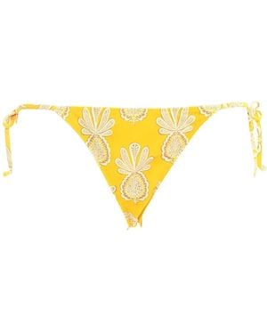 La DoubleJ Pineapple-Print Bikini Bottoms - Yellow