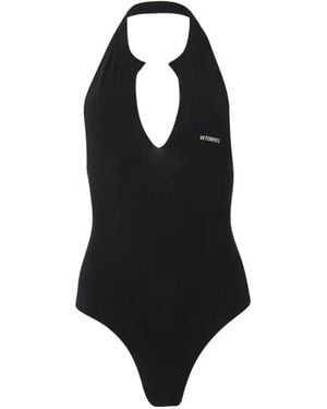 Vetements Halterneck Logo-Print Bodysuit - Black