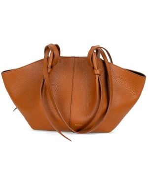Yuzefi Mochi Knotted Leather Tote Bag - Brown
