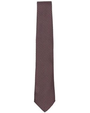 Canali Geometric-Pattern Tie - Purple