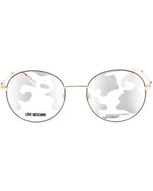 Love Moschino Round-Frame Glasses - White