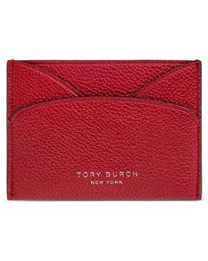 Tory Burch Romy Leather Card Holder - Red