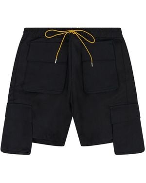 Rhude Bermudas cargo con cordones - Negro
