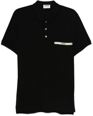 Moschino Couture Logo-Print Polo Shirt - Black