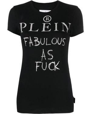 Philipp Plein Sexy Pure Rhinestone-Embellished T-Shirt - Black