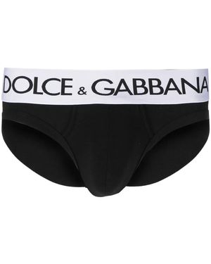 Dolce & Gabbana Brando Logo-Waistband Briefs - Black