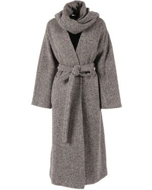 Weekend by Maxmara Abrigo Zenica Con Motivo De Espiga - Gris