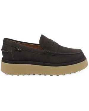 Tod's Suede Platform Loafers - Black