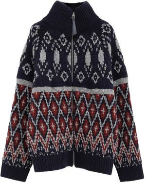 Loewe Patterned Zip Jumper - Black