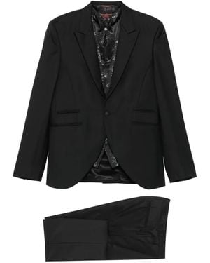 Carlo Pignatelli Floral-Jacquard Suits - Black