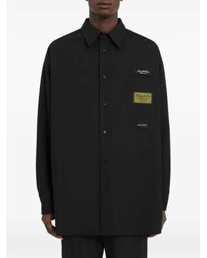 MM6 by Maison Margiela Tailored Wool-Blend Shirt - Black