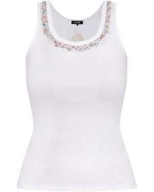 Versace Top bordado sin mangas - Blanco