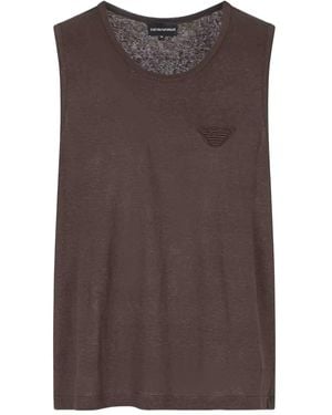 Emporio Armani Embroidered Tank Top - Brown