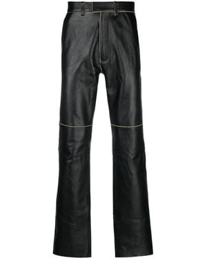 Martine Rose Straight-Leg Leather Pants - Black