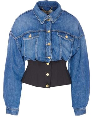 Elisabetta Franchi Corset Denim Jacket - Blue