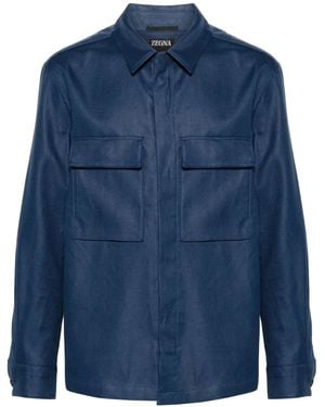 ZEGNA リネンジャケット - ブルー