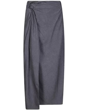 Rohe Crinkled-Texture Midi Skirt - Blue
