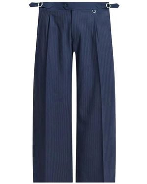 RETERNITY Tailored Pinstripe Baggy Trousers - Blue