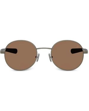 Moncler Matte Centro Round-Frame Sunglasses - Grey