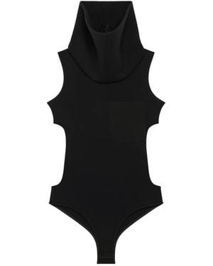 Courreges High-Neck Cut-Out Bodysuit - Black