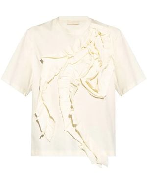 Ulla Johnson Aris Ruffle-Detail T-Shirt - Natural