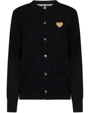 COMME DES GARÇONS PLAY Heart-Patch Cardigan - Black