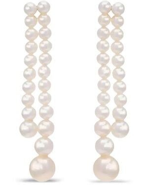 Sophie Bille Brahe 14K Rising Moon Pearl Earrings - White