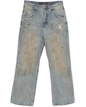 ANDERSSON BELL Destroyed Wide-Leg Jeans - Grey
