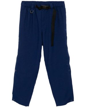 Y-3 Belted Straight-Leg Trousers - Blue