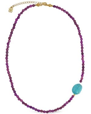 Ottoman Hands Collier Felice À Perles De Jade - Blanc
